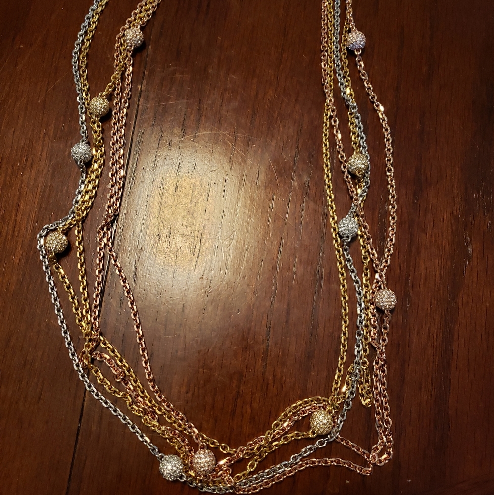 Michael Kors Rose, Silver and Gold Tone Necklace